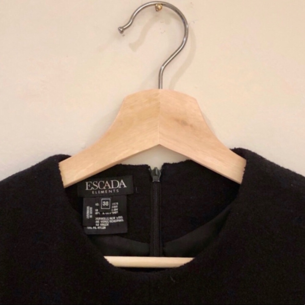 ESCADA Elements Virgin Wool Black Sheath Dress - Picture 2 of 8